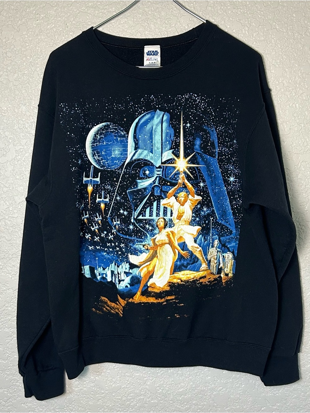 Vintage Star Wars Darth Vader Luke Skywalker Movie Poster Graphic Crewneck Sweat